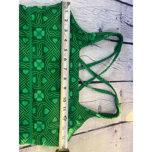 CVG Constantly Varied Gear Green Celtic Shamrock Strap Sports Bra Womens Medium - Picture 8 of 9